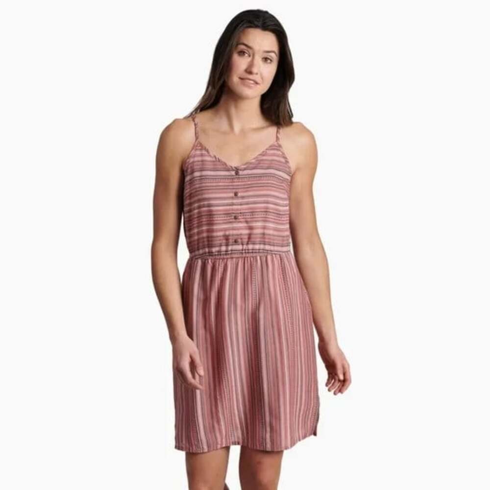 KUHL Lucie Women’s Size Small Peony Striped Pink Sleeveless Camping Mini Dress